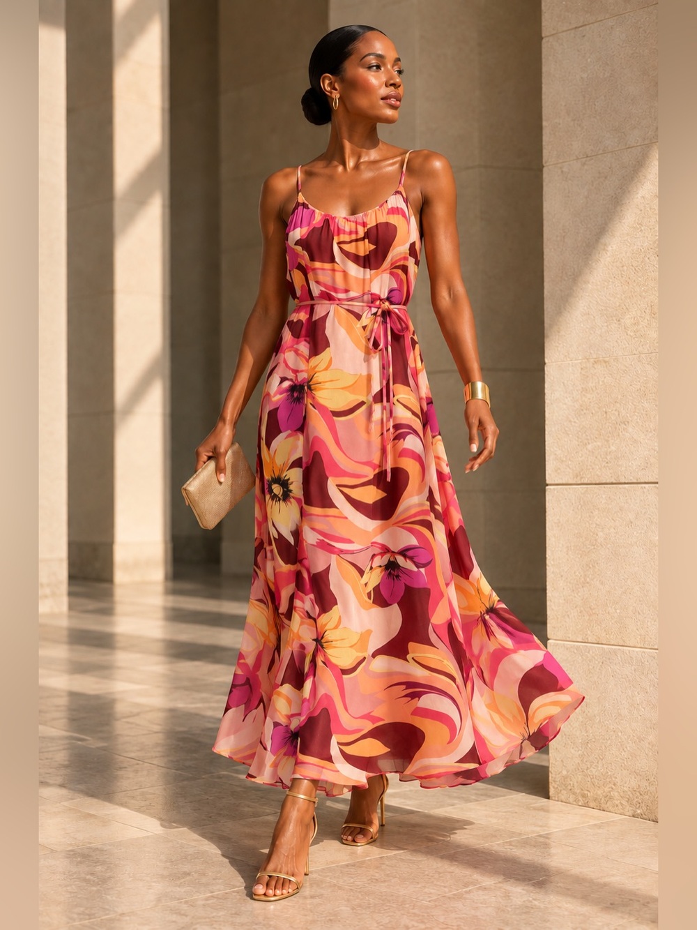 NWT Sam Edelman Palm Royal Maxi Dress Size M